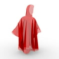 thumbnail image 3 of HAGON PRO Disposable Rain Ponchos for Adults-Red Poncho with Hood-5 Pack, 3 of 8