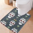 thumbnail image 5 of Toilet Rug Rectangle Bathroom Rugs Non-Slip Soft Plush Machine Washable Contour Bath Mat Funny Cool Skull 24x16, 5 of 9