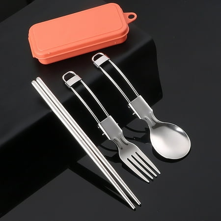 

Jiawei Dinnerware 1 Set No Odor Reusable Lightweihgt Spoon Fork Chopsticks Stainless Steel Tableware Set