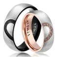 thumbnail image 5 of Anillo de promesa de acero inoxidable para parejas, alianzas de compromiso de boda, anillo superior brillar  Electrónica, 5 of 5