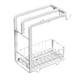 thumbnail image 2 of Kitchen Countertop Rag Rack Organizer | Stainless Steel Towel Shelf Black/White | Sponge Drainer Storage | Efficient Multi-Tier Design | 28x17.7x11cm | 1 Piece | Drip Tray Included, 2 of 6