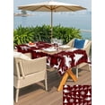 thumbnail image 4 of Outdoor Tablecloth with Umbrella Hole and Zipper, Red Christmas Rectangle Table Cloth 60x84 Inch Waterproof Tablecloth, Winter Snowflake Santa Xmas Tree Deer Plaid Picnic Table Cover for Patio, 4 of 7
