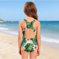 thumbnail image 6 of Grblisyd Girls Swimsuits Size 10-12 Tropical Athletic One Piece Swimsuit Racerback Crew Neck Bathing Suit, 6 of 6