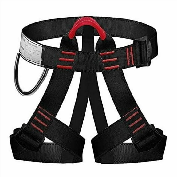 Climbing Harness, Climbing Harness, Guide Harness, Safety Belts for High Level Mountaineering Rescue Caving Climbing Rappelling Half Body Equipment (Black)