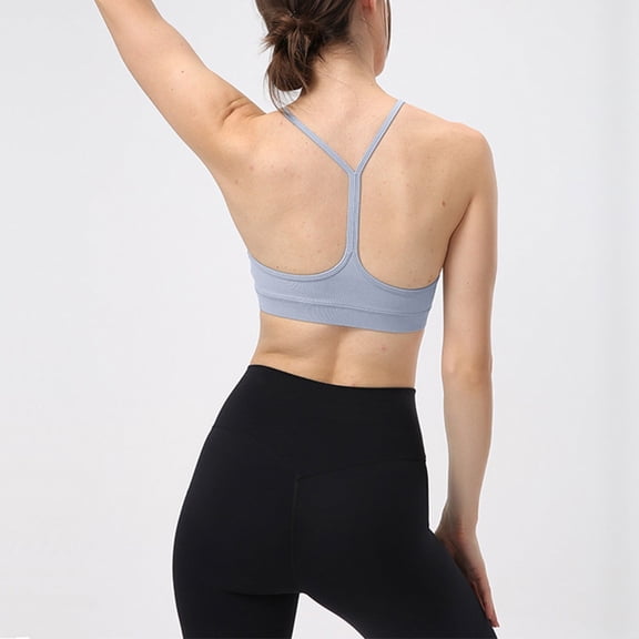 Butterluxe Womens Y Back Sports Bra Padded Racerback Low Spaghetti Thin Strap Workout Yoga Bra Pack of Bras Wireless Full Coverage Bras for Women Workout for Women Sports Bra No Back Bra Women Bras