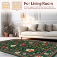 thumbnail image 2 of Flatwoven High Traffic Area Rug, Artistic Vintage Green Floral Composition, Non Slip, Stain Resistant, Washable Area Rugs for Living Room, Bedroom(Green, 8X10), 2 of 8