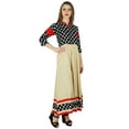 thumbnail image 2 of Bimba Women Long Anarkali Kurti Indian Ethnic 3/4 Sleeve Kurta Maxi Blouse, 2 of 6