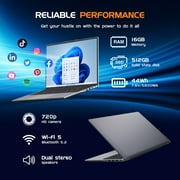 16 Laptop Computer,Intel Core i5,16GB RAM 512GB SSD,Windows 11 Pro Notebook PC,MS Office 365,100% sRGB Color Gamut FHD Display,Dual Band Wi-Fi,Webcam