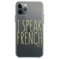 thumbnail image 1 of DistinctInk Clear Shockproof Hybrid Case for iPhone 13 (6.1" Screen) - TPU Bumper Acrylic Back Tempered Glass Screen Protector - I Speak French, 1 of 2