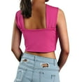thumbnail image 3 of Women Criss Cross Tank Tops Sleeveless Solid Color Cutout Crop Tops, 3 of 5