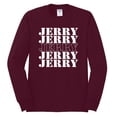 thumbnail image 2 of Wild Bobby Jerry Springer 90's TV Talk Show Host Jerry Jerry Chant Famous People Mens Long Sleeve Shirt, Maroon, Small, 2 of 6