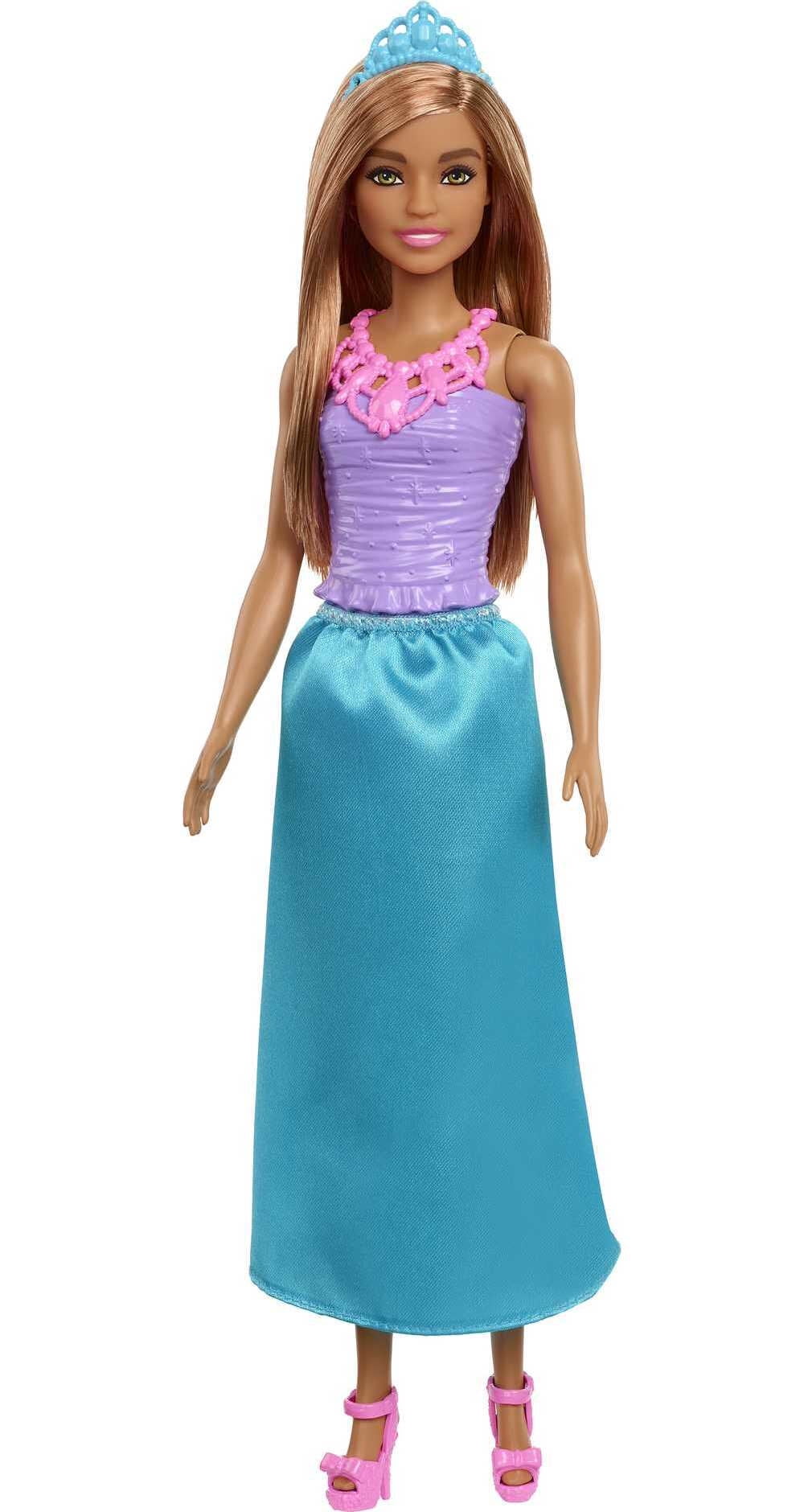 Barbie Dreamtopia Doll & Accessories, Brunette Hair with Removable Blue Skirt, Shoes & Tiara