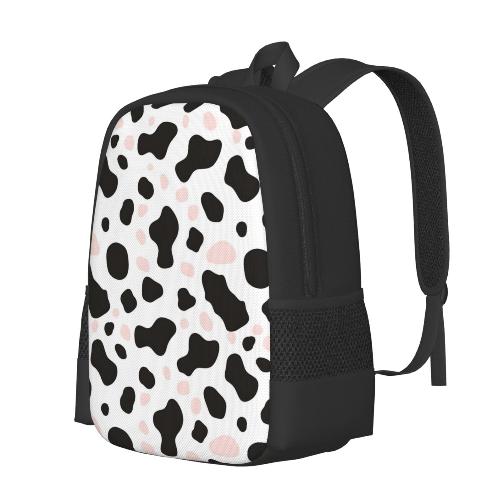 Large Capacity Backpack 16.5×12.5×5.5in Widened Shoulder Strap Design Main Bag Large Top Handle Belt Adjustable Shoulder Strap Simple Cow-Print Pattern1_3