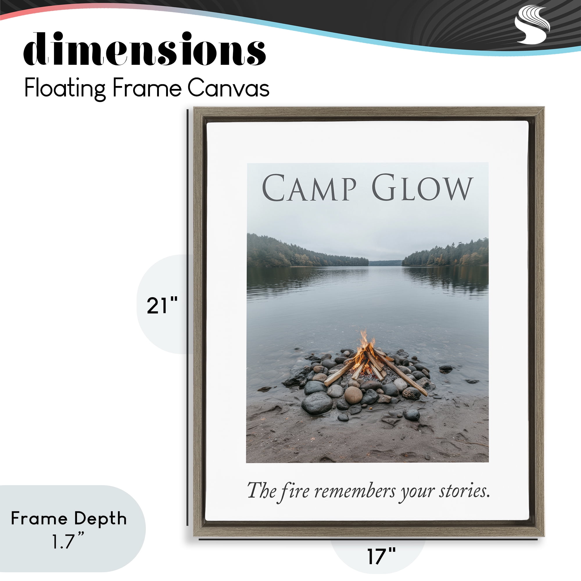Stupell Industries Fire Remembers Your Stories Brown Framed Floater Canvas Wall Art, design by A Barefoot Stylist