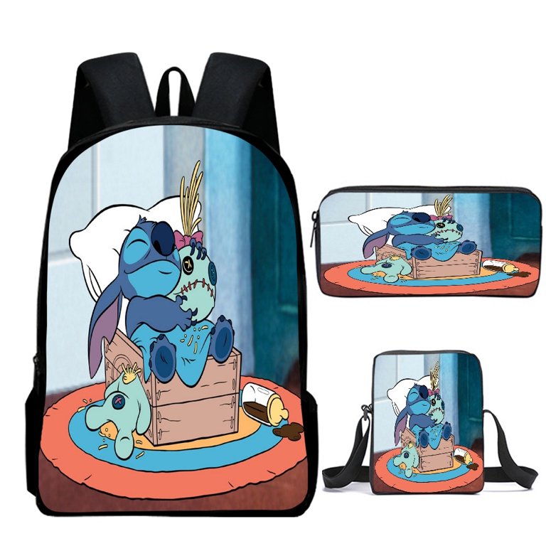 Lilo Stitch Stitch Backpack School Bag Three-piece Set