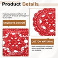thumbnail image 3 of Manteles de ganchillo Uxcell, 22" x 10" Manteles de ganchillo hechos a mano, manteles ovalados de encaje con patrón de 3 flores, posavasos de algodón para decoración de fiestas de boda, rojo, 3 of 6