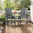 thumbnail image 4 of Pamapic HDPE Tall Outdoor Adirondack Chair Set with Double Removable Trays in Gray, 4 of 7