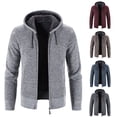 thumbnail image 2 of Chaqueta tipo cárdigan con cremallera y forro polar con capucha para otoño e invierno para hombre, 2 of 6