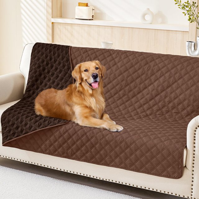 SHILIU-Smiry Couverture Imperméable pour Chien, Couverture de Lit Réversible pour Chien, Housses de Canapé pour Animaux de Compagnie Lavables, Protecteur de Meubles pour Chiot Chat Enfants (68"x82 Pouces, Marron/chocolat)