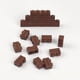 thumbnail image 1 of Ladrillos de pared gruesos de partículas pequeñas, 1x2, 1x3, 1x4 puntos, accesorios a granel, puertas, ventanas, bloques de construcción DIY, juguete educativo para niños,120pcs brown 1x2, 1 of 7