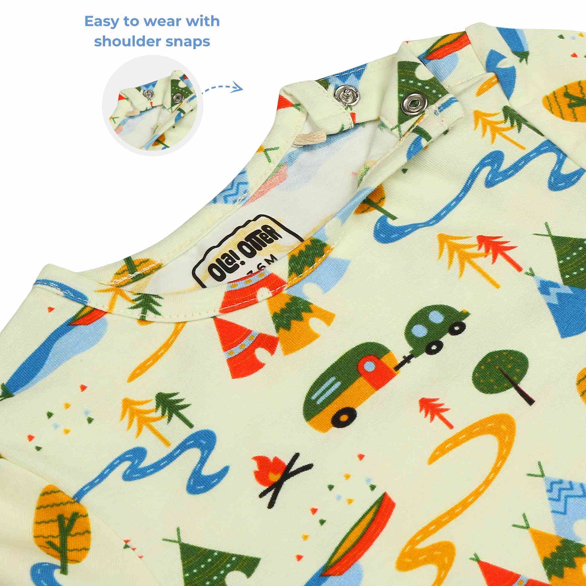Ola! Otter Baby Romper with Footies | Cozy Cotton Footed Sleeper romper | Organic Cotton | Sustainable| Onesie |