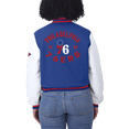 thumbnail image 5 of Women's WEAR by Erin Andrews Royal/White Philadelphia 76ers Cropped Varsity Full-Zip Jacket, 5 of 5