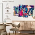 thumbnail image 5 of Elephant Stock Abstract Geometric Collage Wall Art - Horizontal Multi Panel Canvas - Living Room Wall Decor - Abstract Multi Panel - Blue And Orange Decor - 84" x 54", 5 of 8