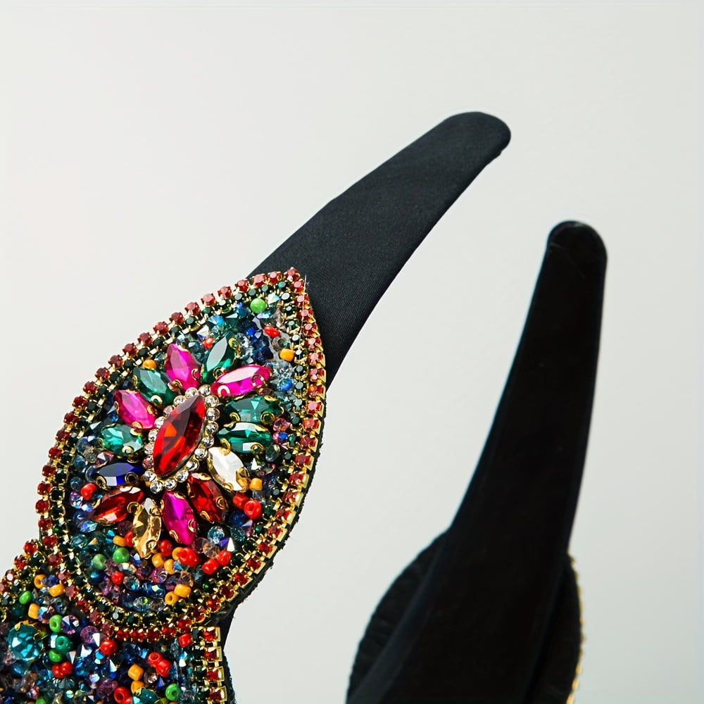 Elegant Vintage-Inspired Rhinestone & Floral Headband - Wide, Glamorous Hair Accessory for Women | Perfect for Parties & Formal Events