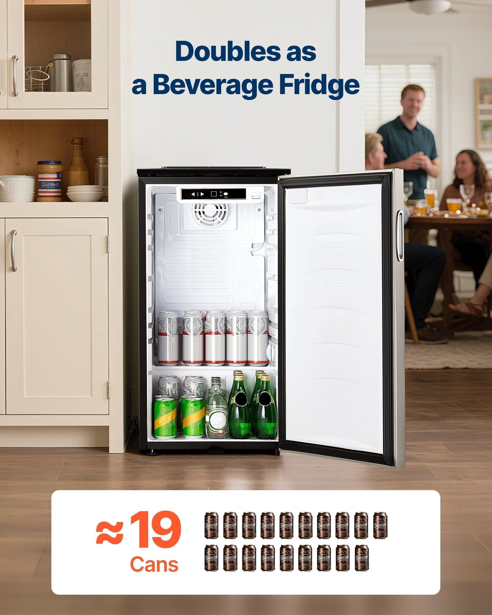 Beer Kegerator, Single Tap Commercial Draft Beer Dispenser for D system, Refrigerator With Shelves, Hold 1 Sixth Keg, 2.5lbs CO2 Tank, 92L