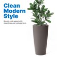 thumbnail image 3 of Step2 Tremont Dark Cedar Plastic Round Tapered Indoor and Outdoor Tall Planter, 3 of 5