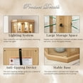 thumbnail image 5 of CKEASEAN Lighted Corner Curio Cabinet with Doors - Wooden Display Cabinet with Tempered Glass Shelves and Lights for Living Room, Dining Room, 5 of 9