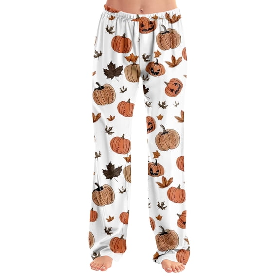 Womens Halloween Pajama Jogger Loose Lounge Sleepwear Pajama Pant Fall Warm Fashion Pants