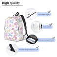 thumbnail image 3 of Disketp Easter Colorful Rabbit print Canvas Backpack Lightweight Travel Daypack Student Rucksack Laptop Backpack-Medium, 3 of 5