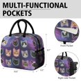 thumbnail image 6 of Multicolor Cat Head Purple Pattern Insulated Leakproof Lunch Box for Work, Lunch Bag for Women Men, Loncheras Para Mujer for Beach Travel Picnic Camping, 6 of 6