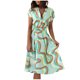 thumbnail image 1 of Vestidos estampados de manga corta con cuello en V casuales de verano para mujer Fridja bnh2822, 1 of 5