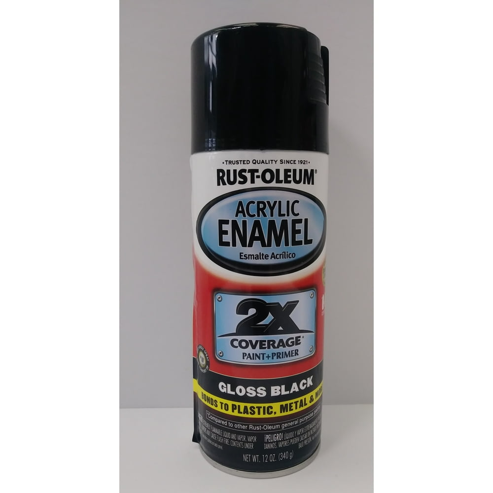 Black, RustOleum Acrylic Enamel Gloss Spray Paint, 12 oz