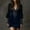 Navy, variant on Fznquz Blue Ladies Dresses Western Faux Suede Mini Long Sleeve Short Dress Deep V Neck Casual Aztec Women Fashion