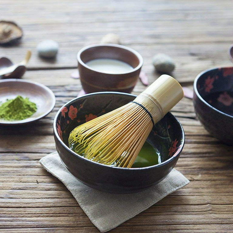 3 in 1 Matcha Set Bamboo Whisk Teaspoon Handmade Tea Sets Indoor
