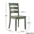 thumbnail image 7 of Weston Home Lexington Wood Dining Set with Bench and 4 Ladder Back Chairs, Dark Sea Green, 7 of 7