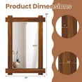 thumbnail image 3 of Costway 30 x 20 Inch Shatterproof Wall Mirror with Acacia Wood Frame & Vintage Rivet Design, 3 of 10