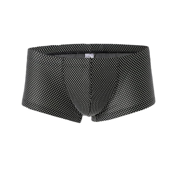 AXXD Mens Underwear Boxer Briefs,Elastic-waisted Father's day Patchwork Fitting Lace Long&Regular Moisture Wicking Comfortable Briefs For Mens Clearence (L Black)