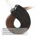 thumbnail image 3 of Benehair 50g Micro Ring Human Hair Extensions Micro Ring Beads 100% Remy Hair Extension Micro Link Hair Ombre Brown 1g/s Easy Loop In 16"-24", 3 of 13