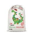 thumbnail image 1 of 10 MOQ personalizado Santa Sacks sublimación ornamento en blanco decoración dinosaurio bolsa de Navidad con logotipo, 1 of 4