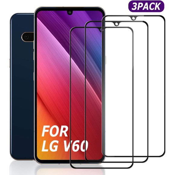 SCL Protecteur d'Écran Compatible avec LG V60 ThinQ,[3 Pack] 3D Courbe Couverture Complète Trempé