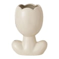 thumbnail image 1 of Soporte para macetas, jarrón de cerámica para flores, jarrón minimalista, jarrón pequeño para flores Crema con forma de flor, 1 of 9