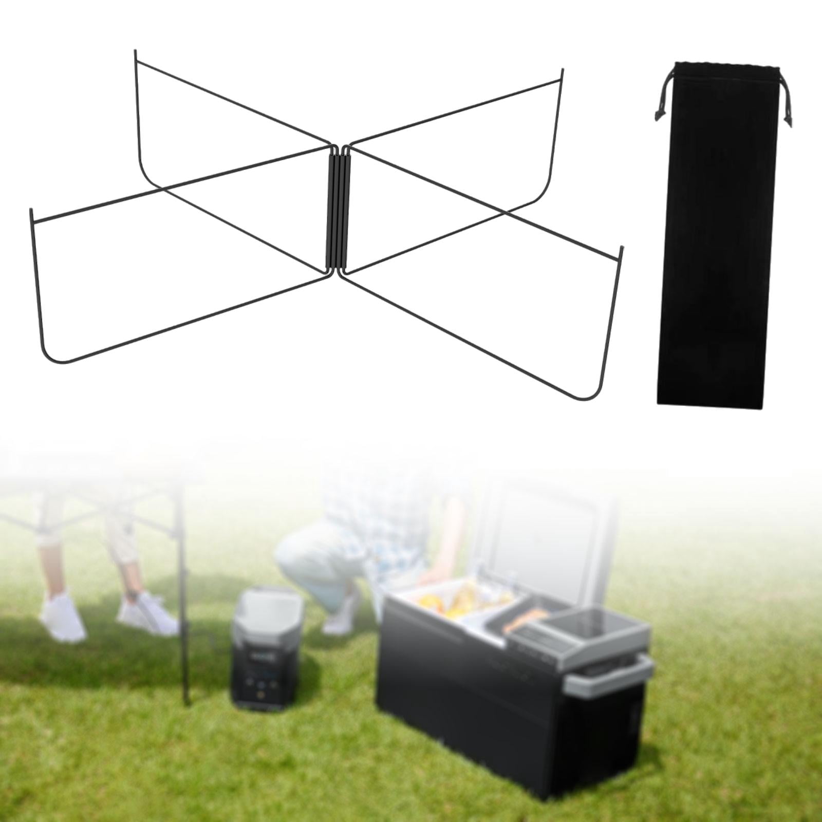 harayaa Foldable Stand Compact Metal Suitcase Rack for Outdoor Fishing Travel Black Straight