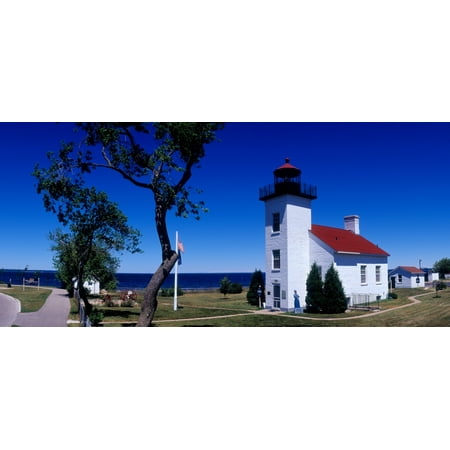 15 Poster Print - Sand Point Lighthouse in Escanaba Michigan USA Poster Print by Panoramic Images (15 x 7)