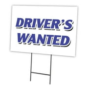 DRIVERS WANTED 12"x16" Yard Sign & Stake | Advertise Your Business | Stake Included Double Sided Image | Made in The USA