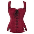 thumbnail image 1 of Grebrafan Corset Pirate Burlesque à Lacets Vêtements pour Femmes Rouge Vin P, 1 of 5