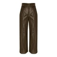 thumbnail image 4 of Under $10 Women's Faux Leather Pants Vintage Pu High Waist Wide Leg Pants with Pockets Y2k Pleated Going Out Motorcycle Trousers, 4 of 4